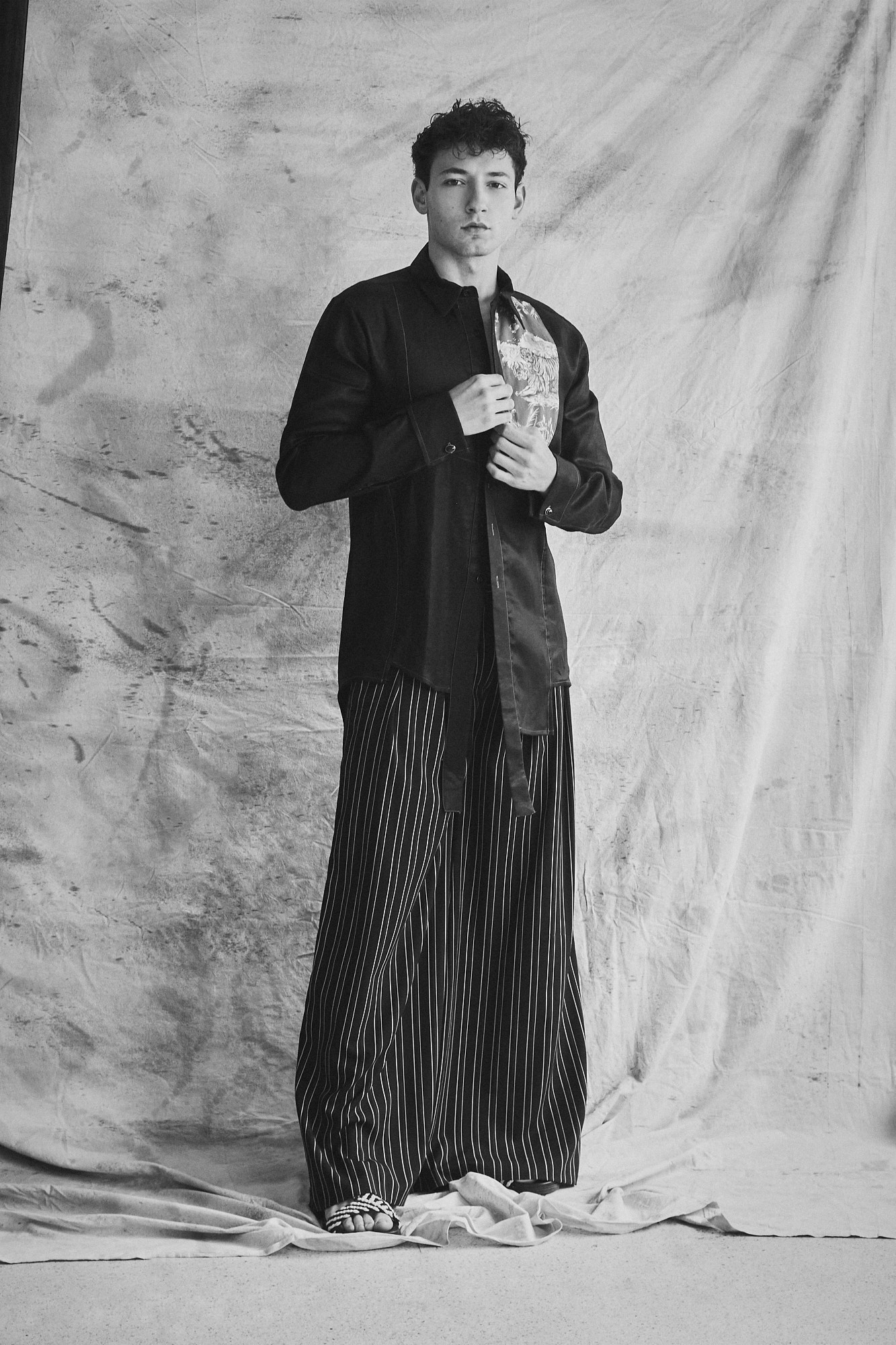 fashion editorial full body portrait modern dandy styling